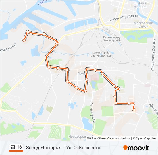 16 bus Line Map