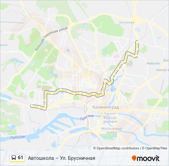 61 bus Line Map