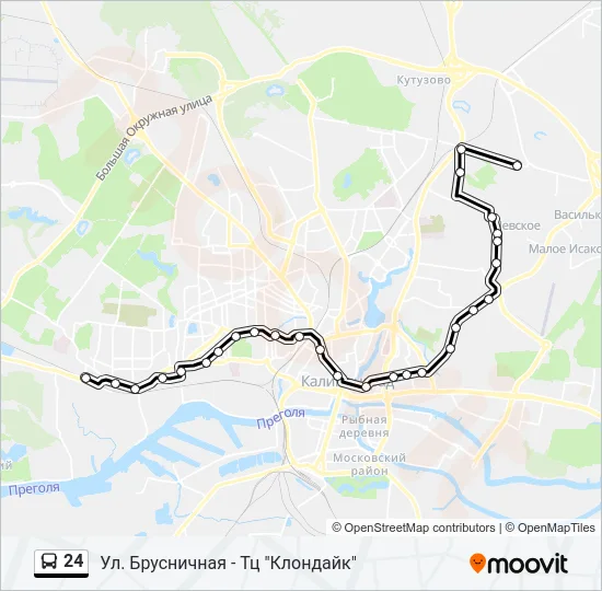 Автобус 24: карта маршрута