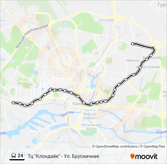 Автобус 24: карта маршрута