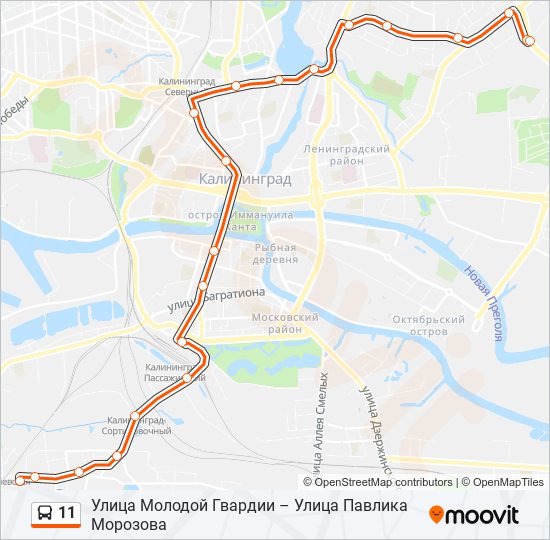 Маршрут 11 автобуса. Ул молодой гвардии Калининград на карте. 11 Маршрут. 71 Маршрутка Калининград.