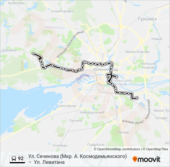 92 Bus Line Map