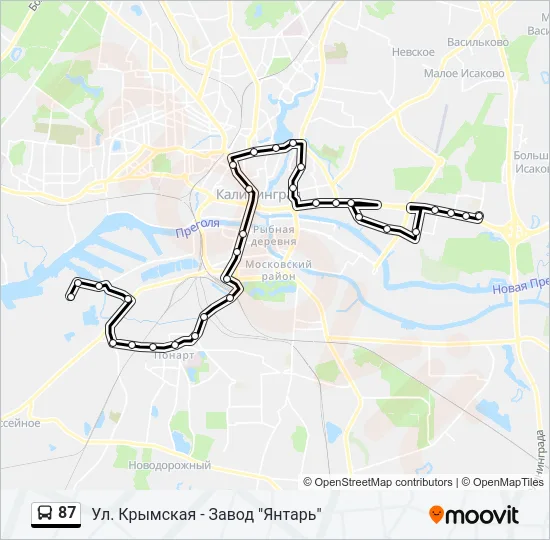 87 Bus Line Map