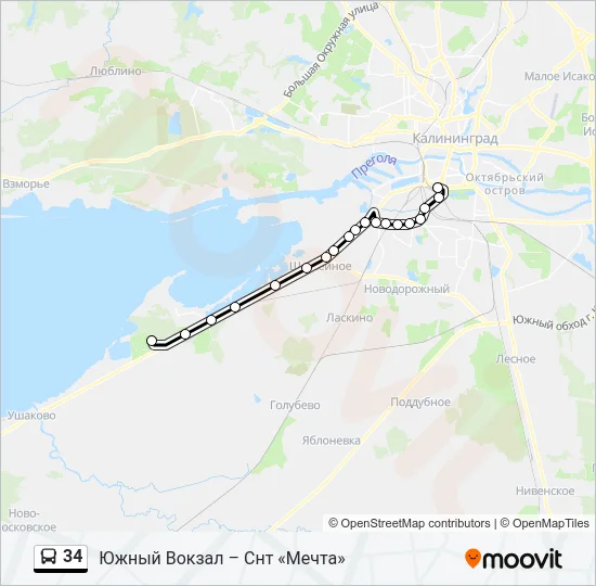 34 Bus Line Map