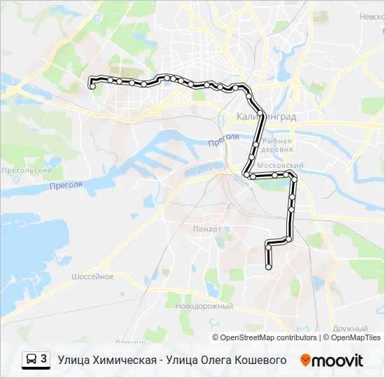 Автобус 3: карта маршрута