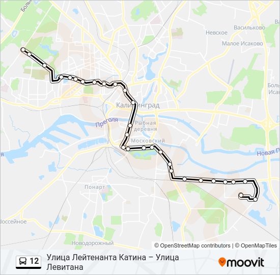 Автобус 12: карта маршрута