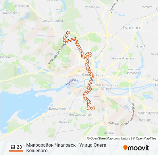 Автобус 23: карта маршрута