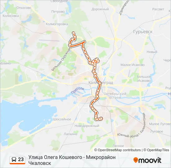 Автобус 23: карта маршрута