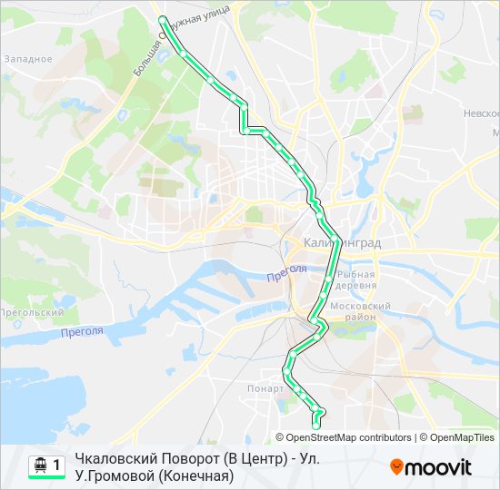 Троллейбус 1: карта маршрута