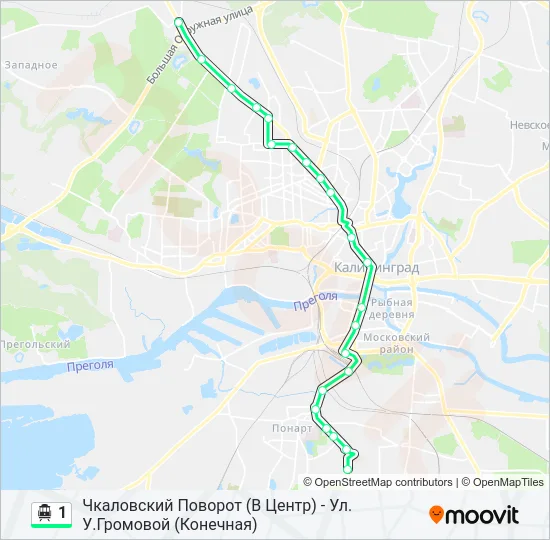 Троллейбус 1: карта маршрута