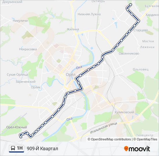 1Н bus Line Map