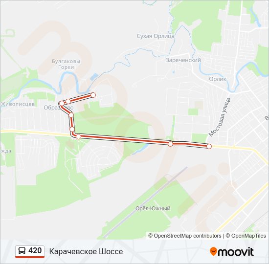 Автобус 420: карта маршрута