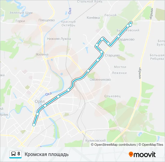Автобус 8: карта маршрута
