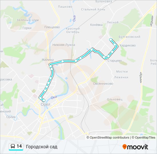 Автобус 14: карта маршрута