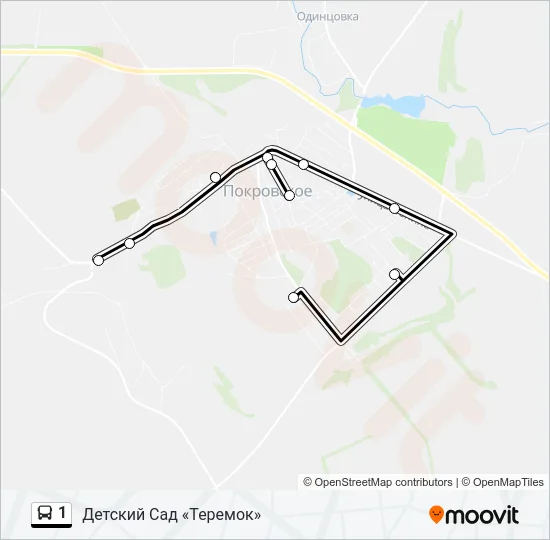 Автобус 1: карта маршрута