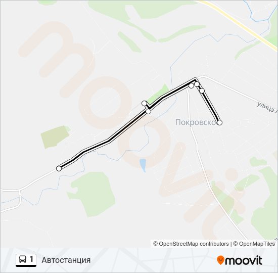 Автобус 1: карта маршрута