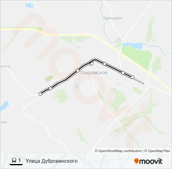 Автобус 1: карта маршрута