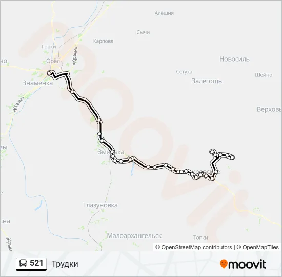 521 Bus Line Map