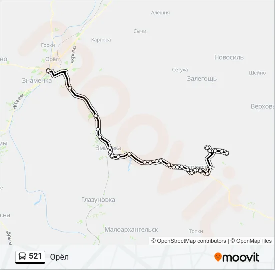 521 Bus Line Map