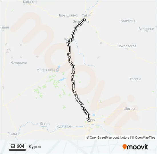 604 Bus Line Map