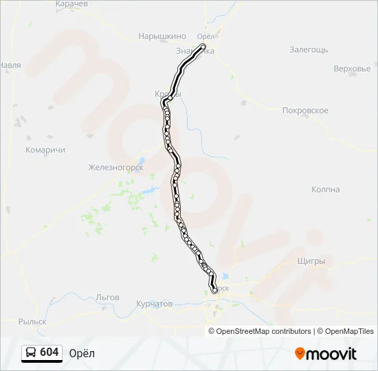 604 Bus Line Map
