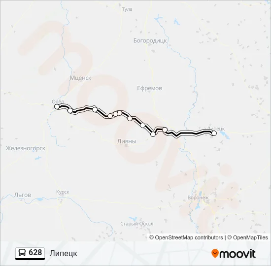 628 Bus Line Map