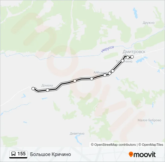 Автобус 155: карта маршрута
