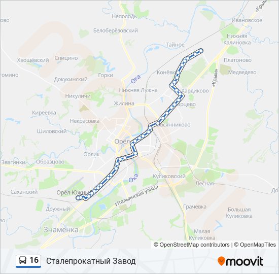 16 bus Line Map