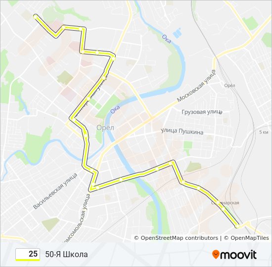 25 bus Line Map