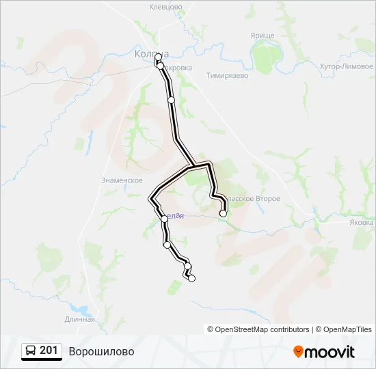 201 Bus Line Map