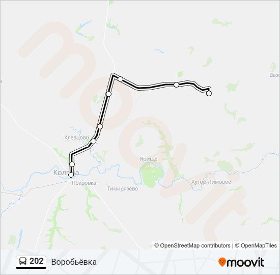 Автобус 202: карта маршрута