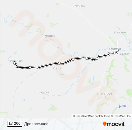 Автобус 206: карта маршрута