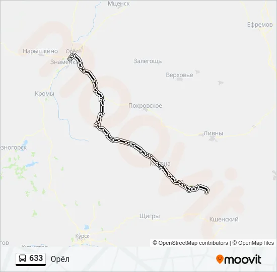 633 Bus Line Map