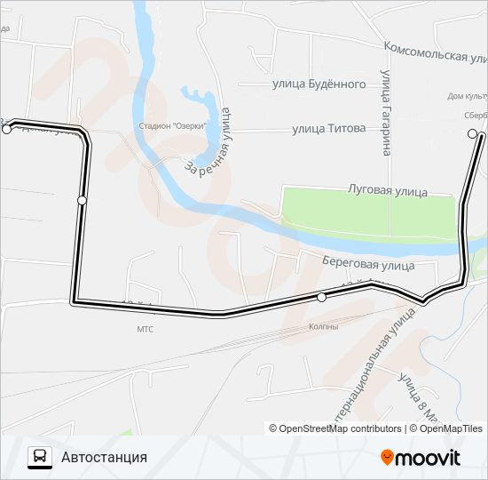 САХАРНЫЙ ЗАВОД - КЛЕВЦОВО Bus Line Map