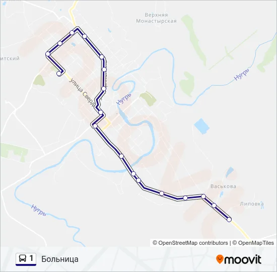 1 Bus Line Map