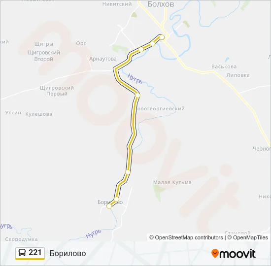 221 Bus Line Map