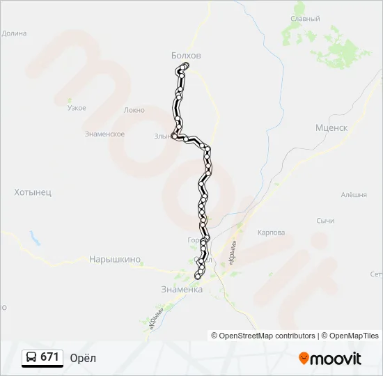 671 Bus Line Map