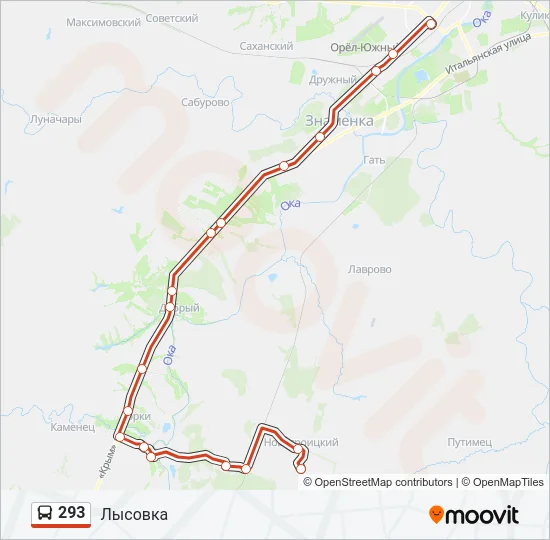 293 Bus Line Map