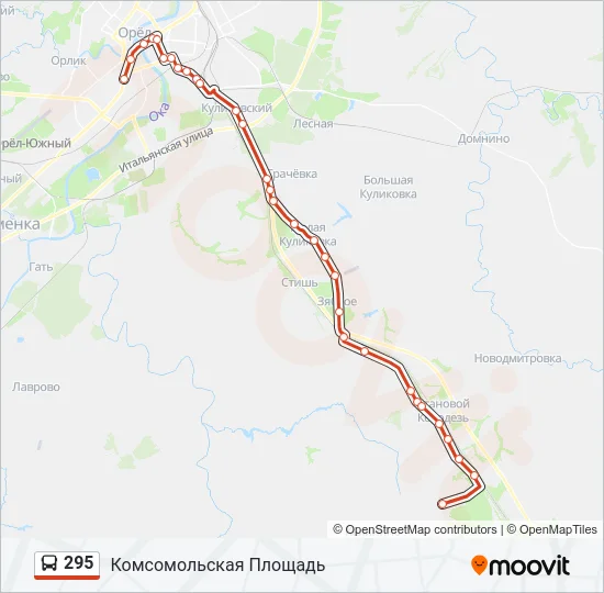 295 Bus Line Map