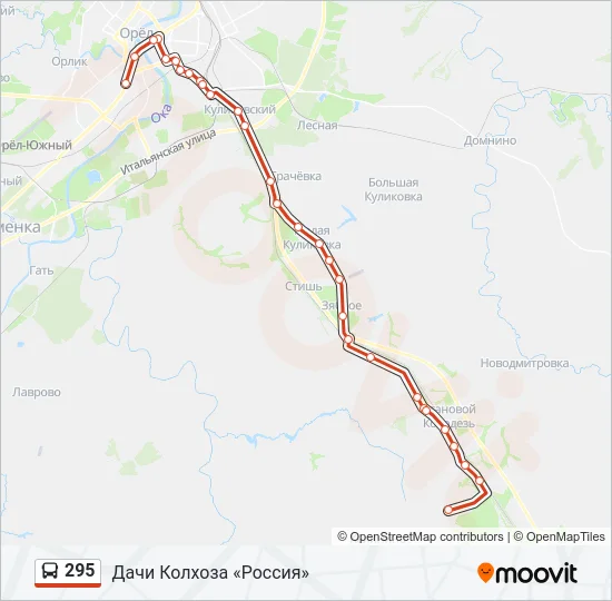 295 Bus Line Map