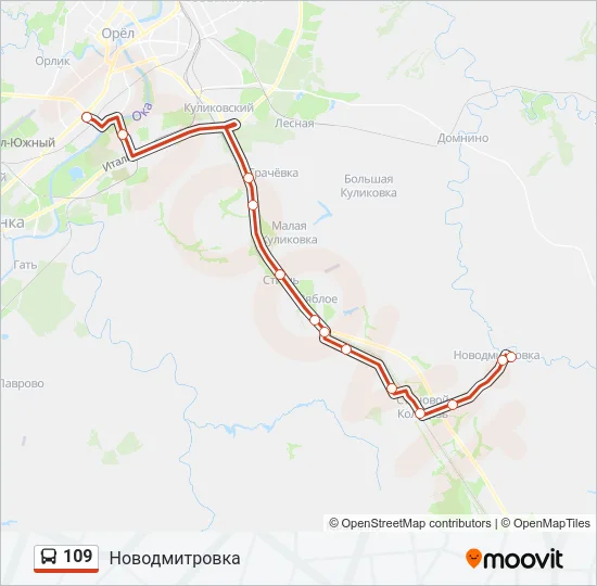 109 Bus Line Map