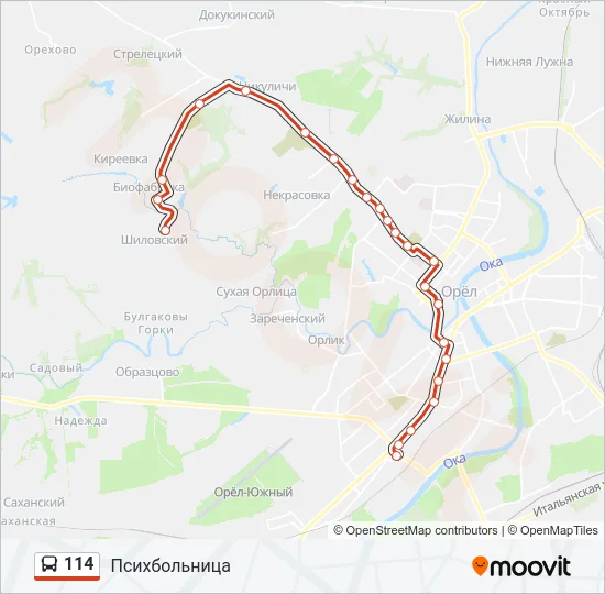 114 Bus Line Map