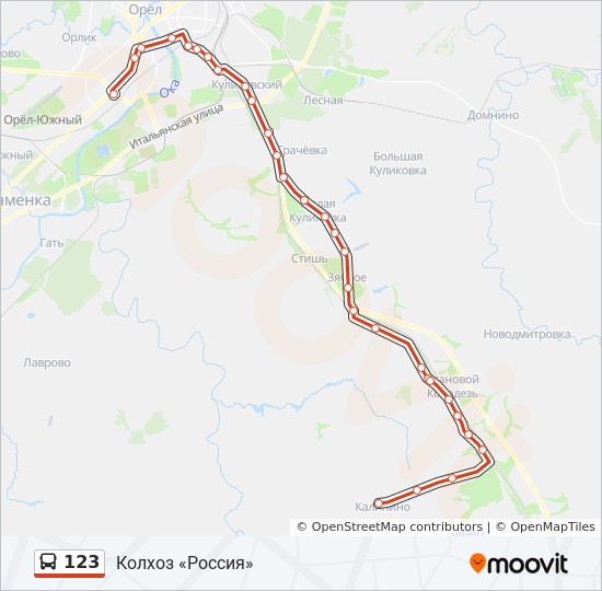 Автобус 123: карта маршрута