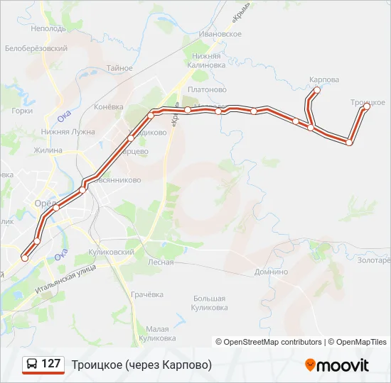 127 Bus Line Map