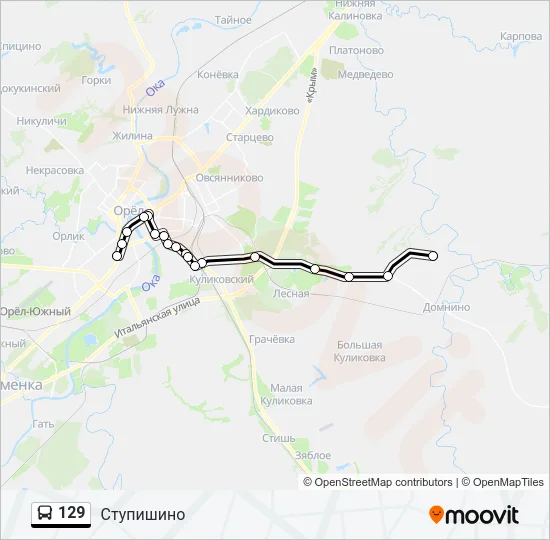 129 Bus Line Map