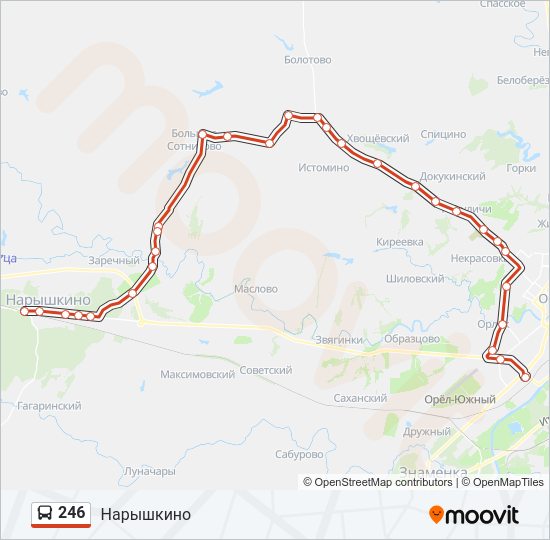 Автобус 246: карта маршрута