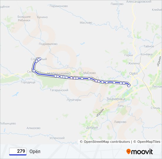 Автобус 279 маршрут остановки