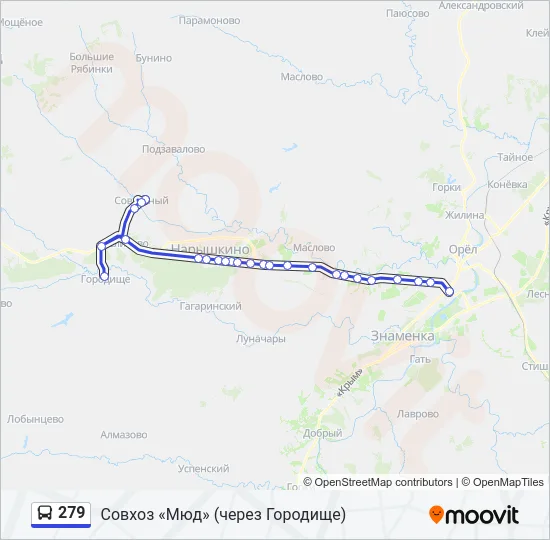 279 Bus Line Map