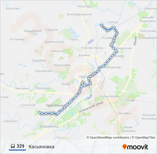 329 Bus Line Map