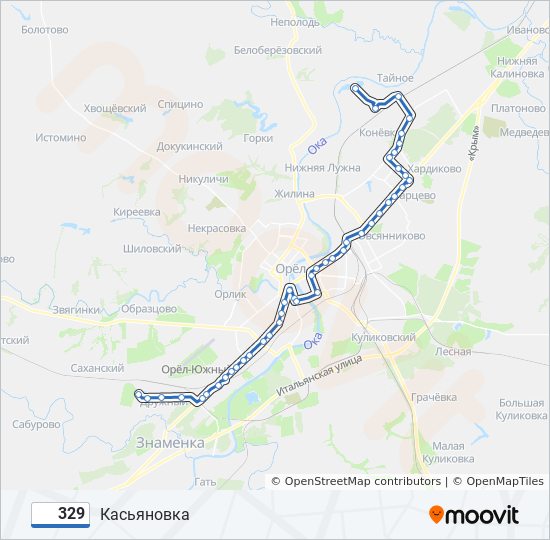 Расписание автобуса 329